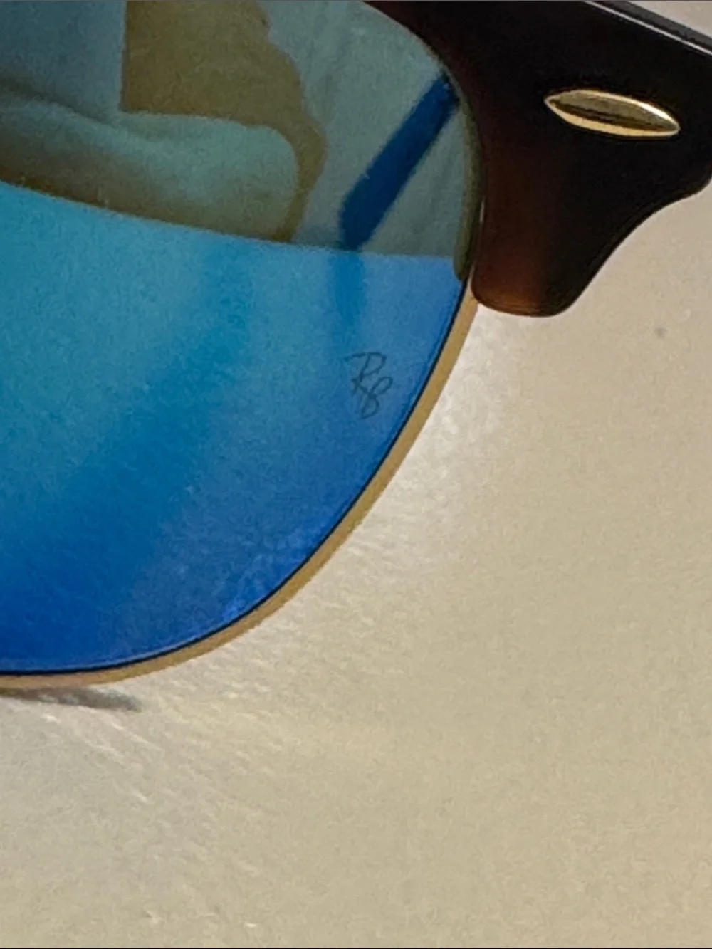 Ray-Ban Sunglasses with Blue Mirror Lenses and Tortoise Brow